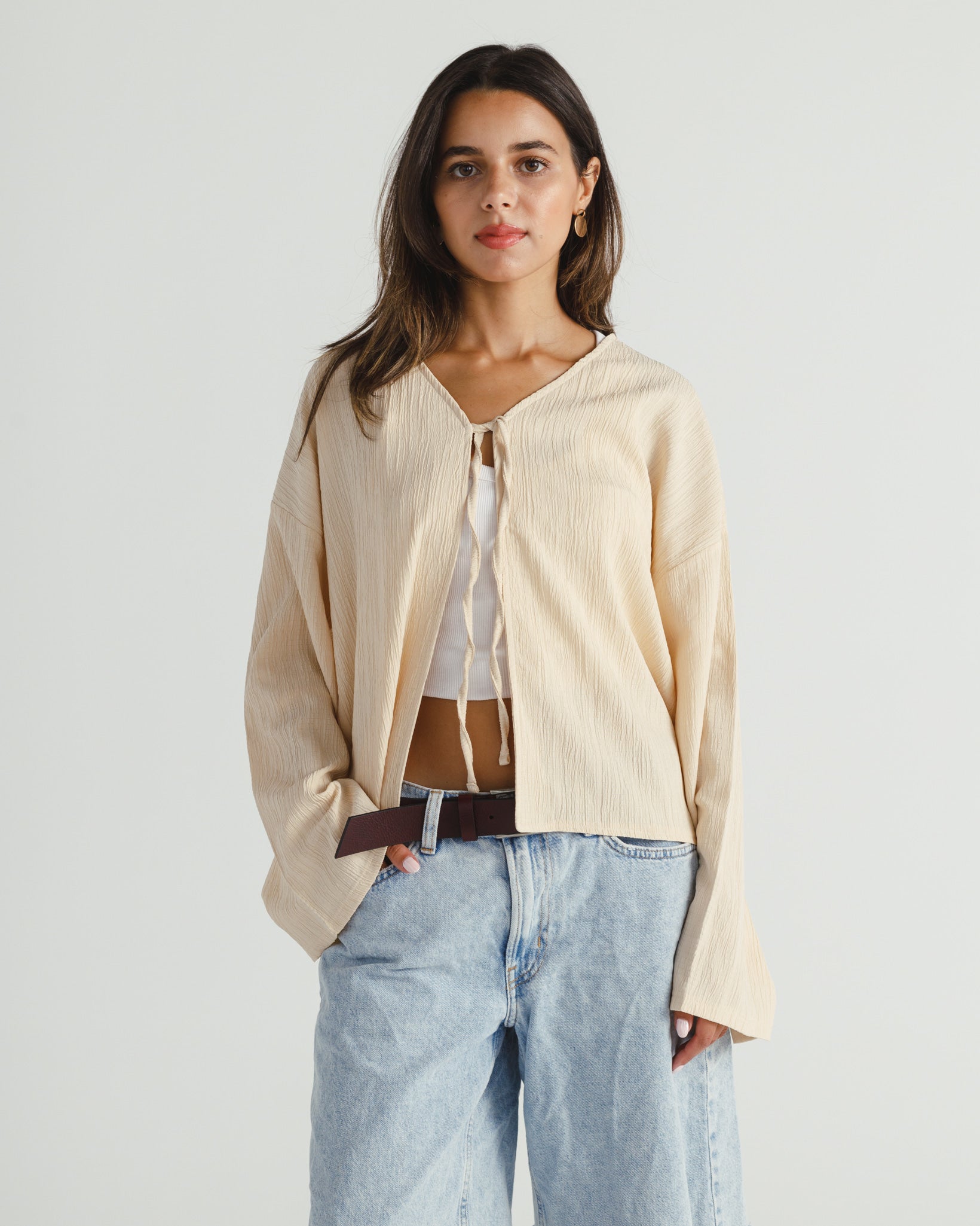 Linen Drift Tie Cardigan