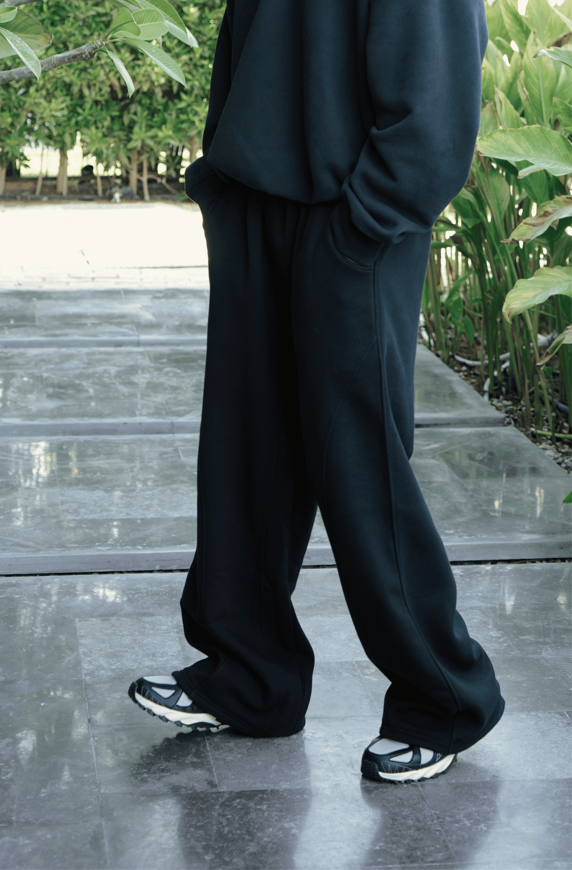 Jet Black Trackpants Unisex