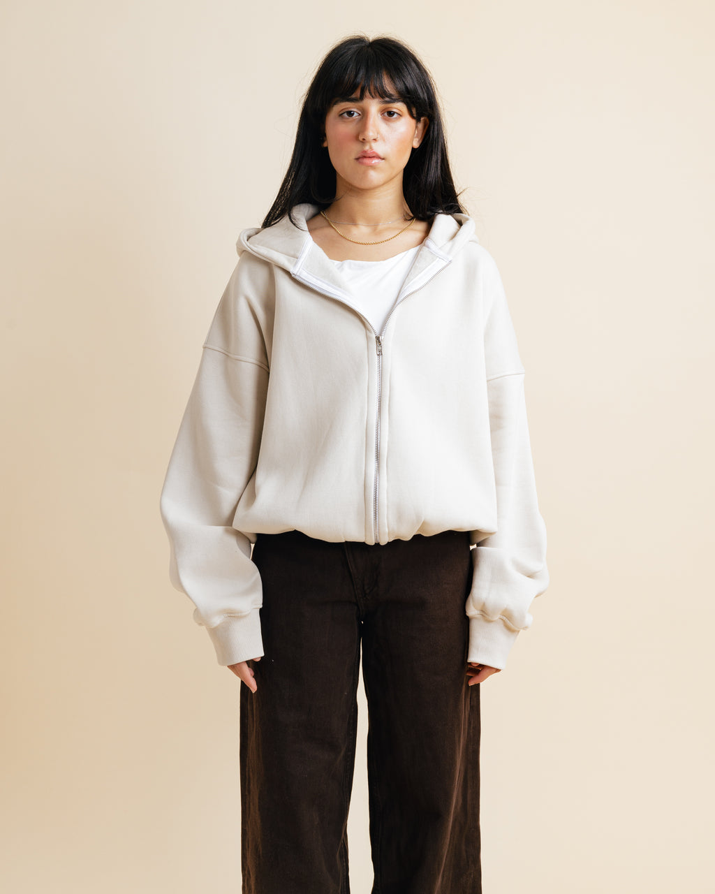 The Zipper in Butter Cream Uni Sex