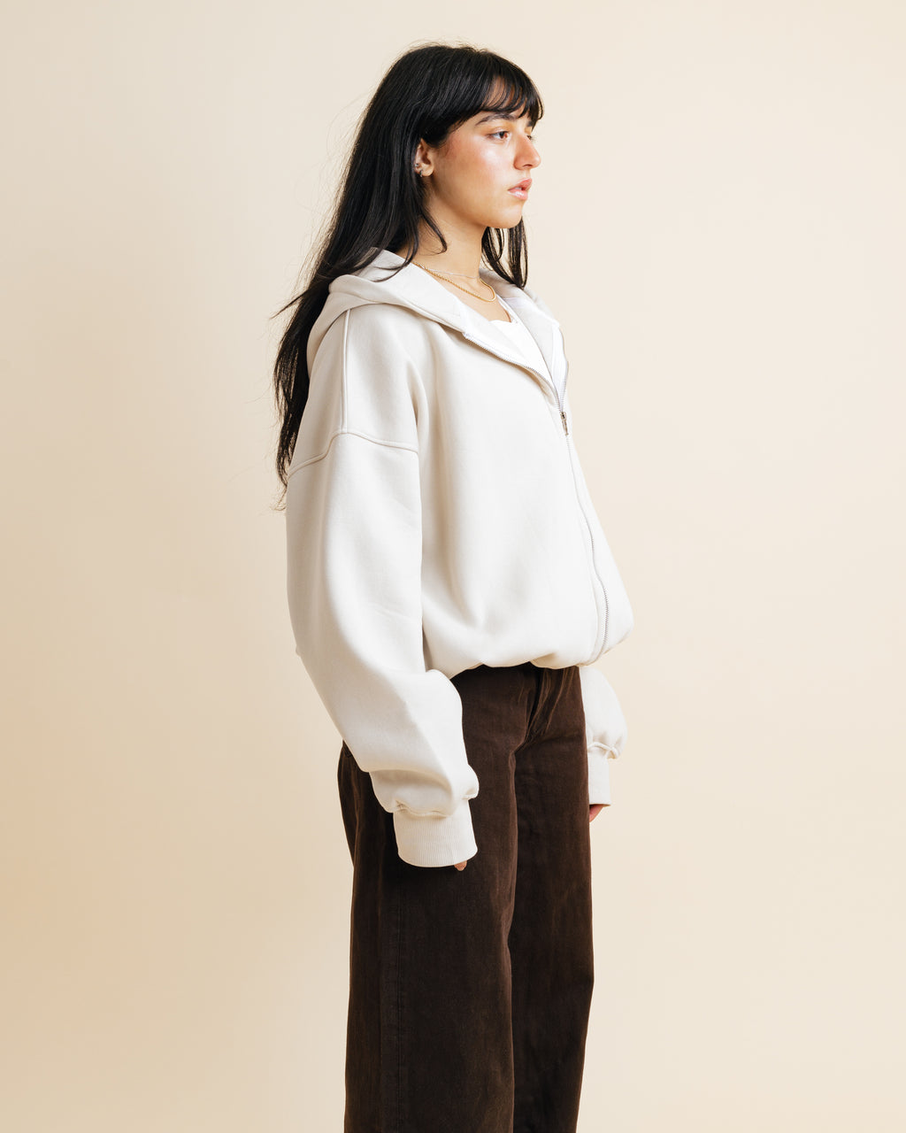 The Zipper in Butter Cream Uni Sex