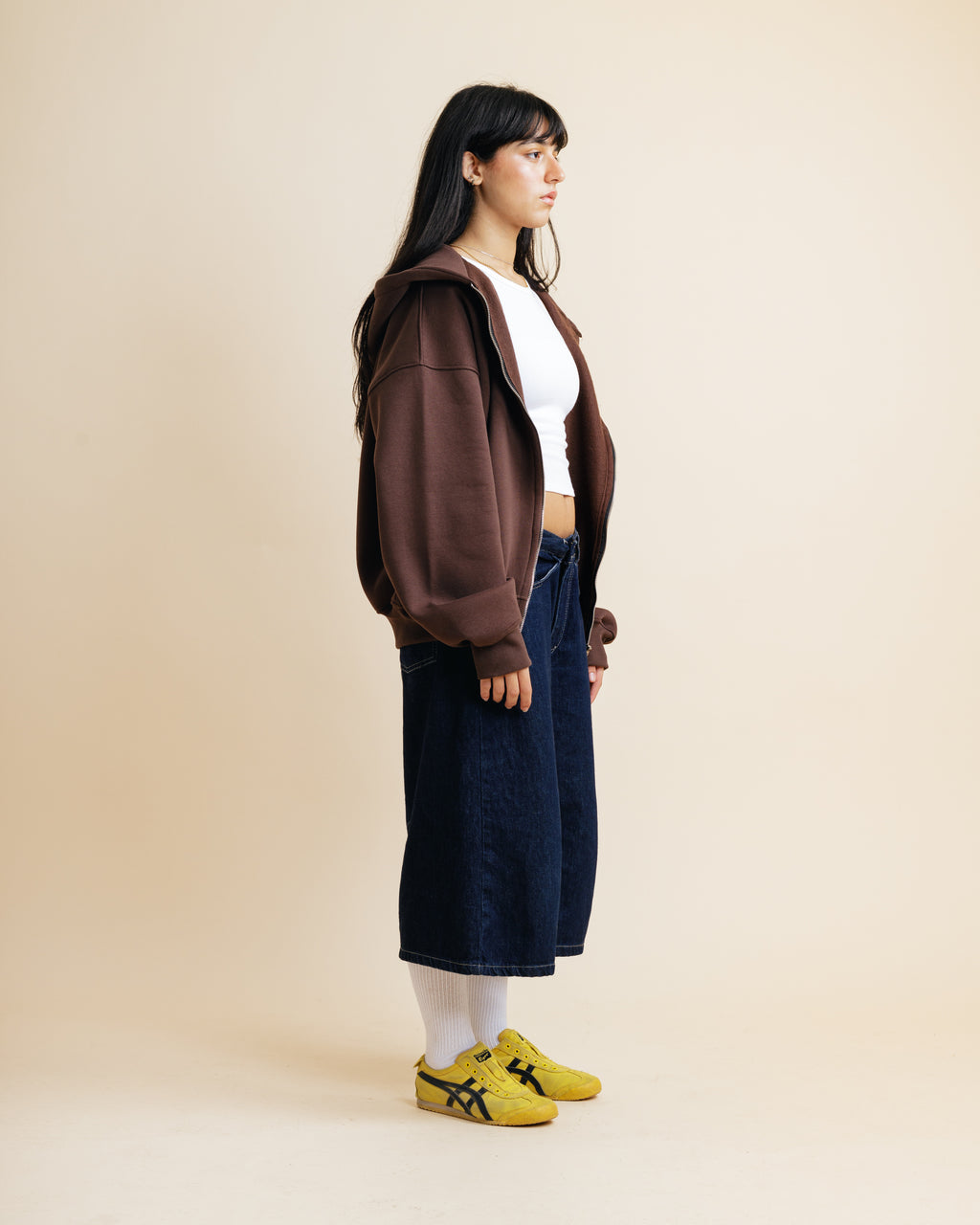 The Zipper in Coffee Brown Uni Sex