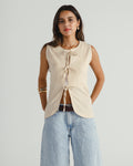 Linen Tie-Up Vest Top