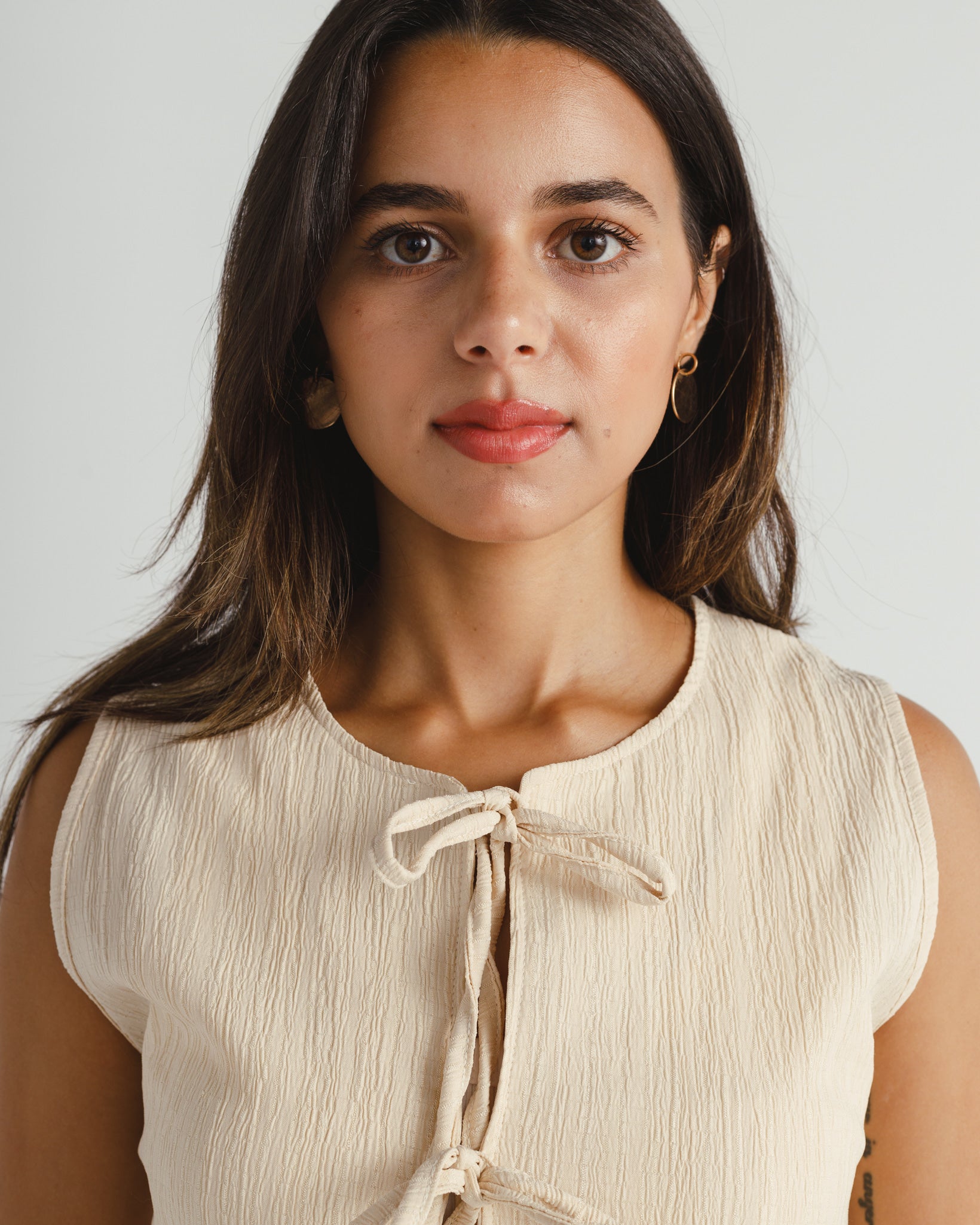 Linen Tie-Up Vest Top