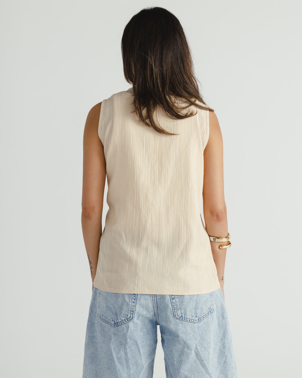 Linen Tie-Up Vest Top
