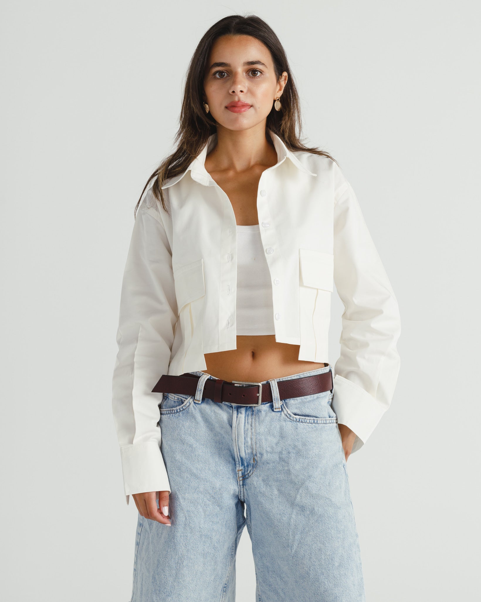 CROPPED POPLIN SHIRT