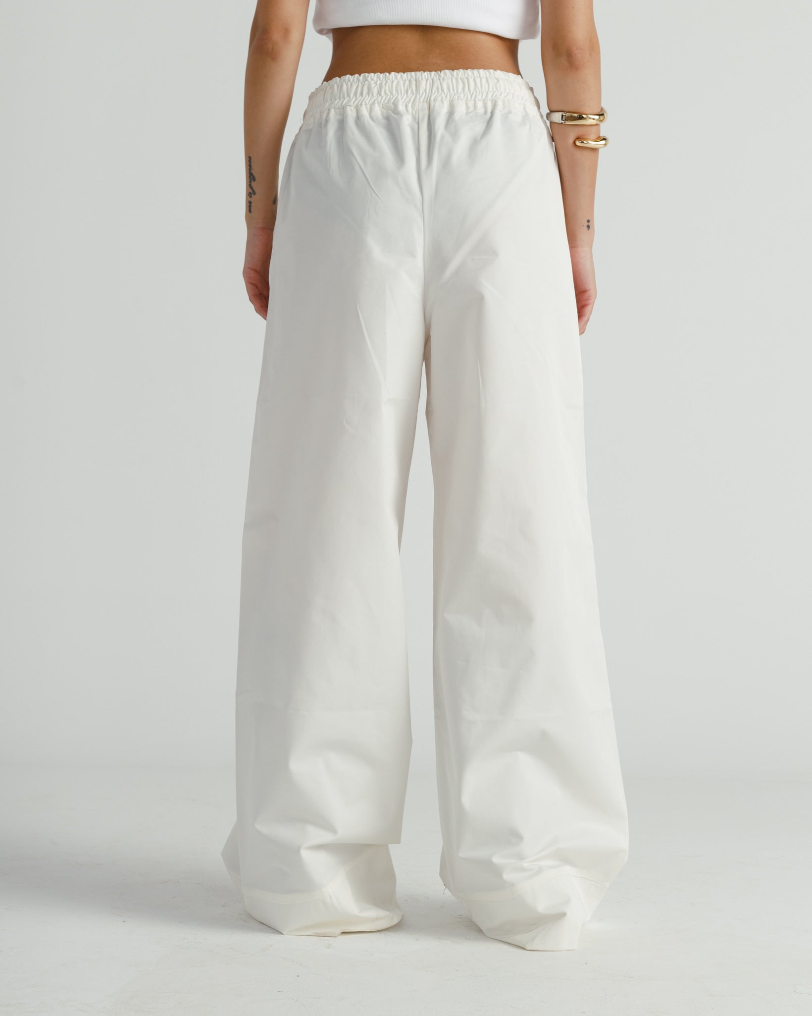 White Wide Leg Trousers