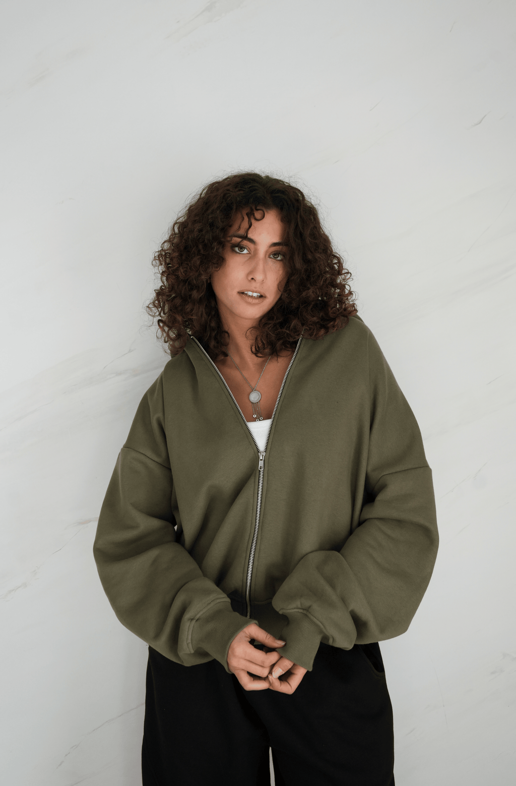 The Zipper in Olive Unisex