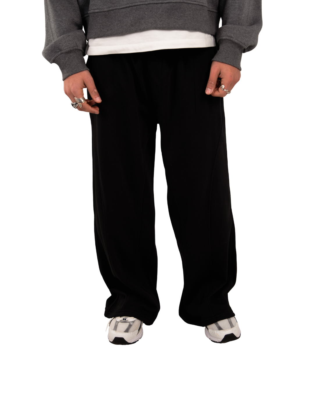 Jet Black Trackpants Unisex