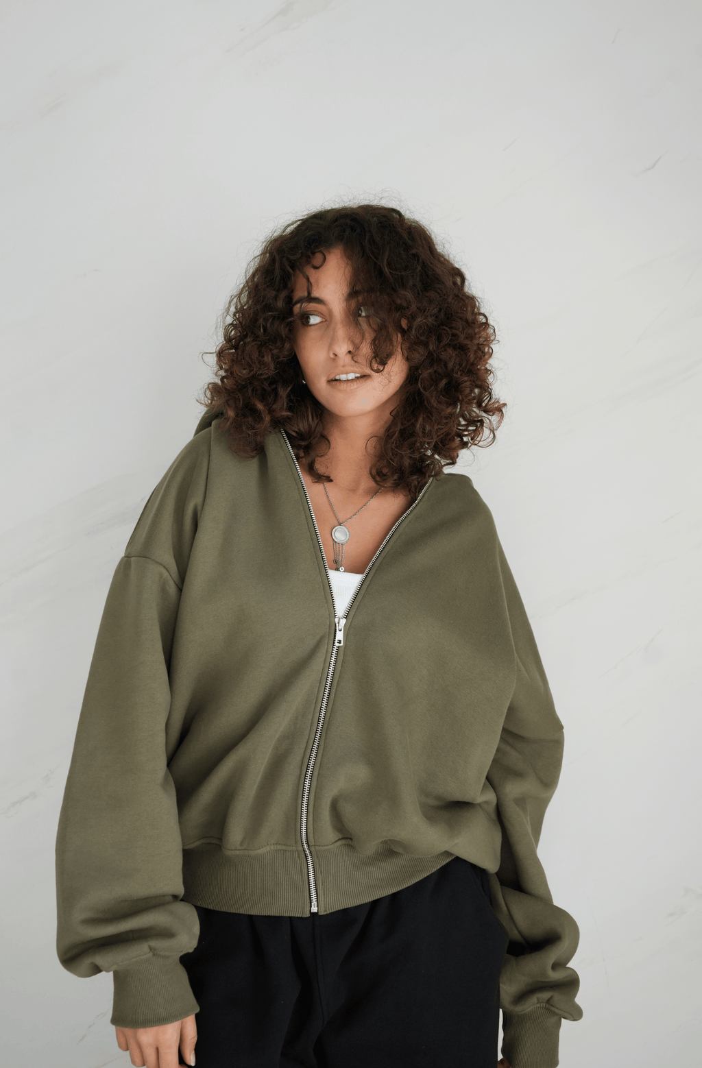 The Zipper in Olive Unisex