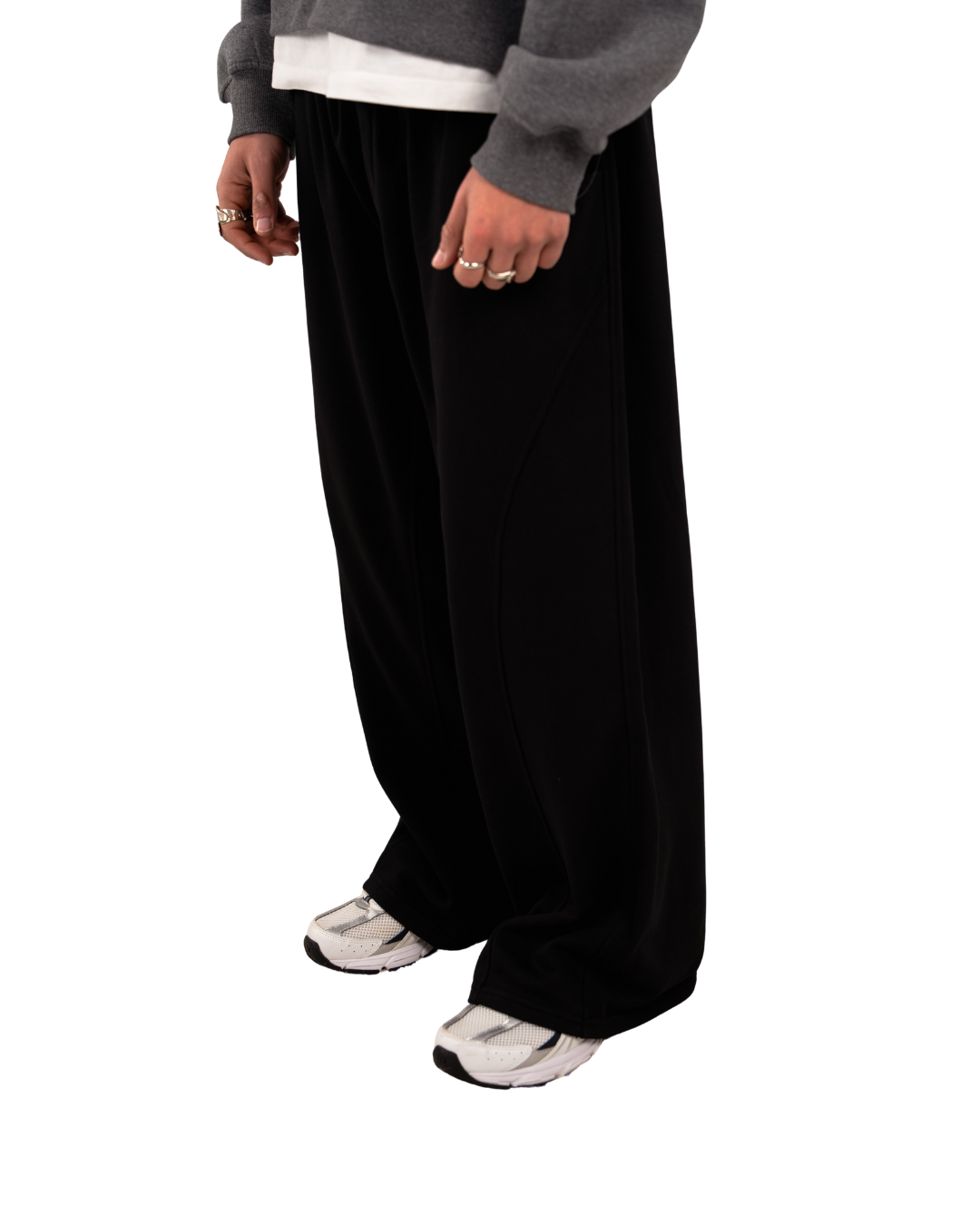 Jet Black Trackpants Unisex