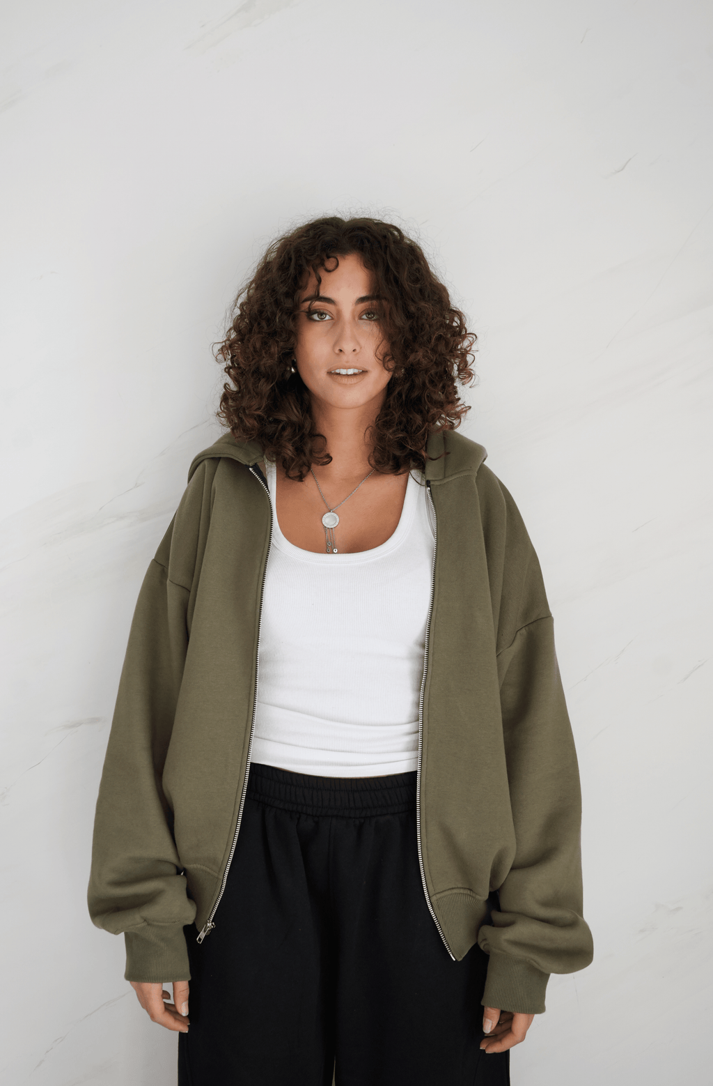 The Zipper in Olive Unisex