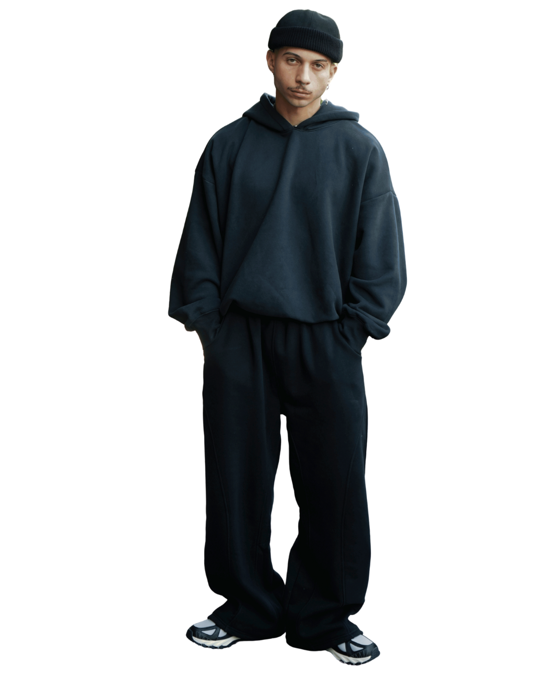 Jet Black Trackpants Unisex