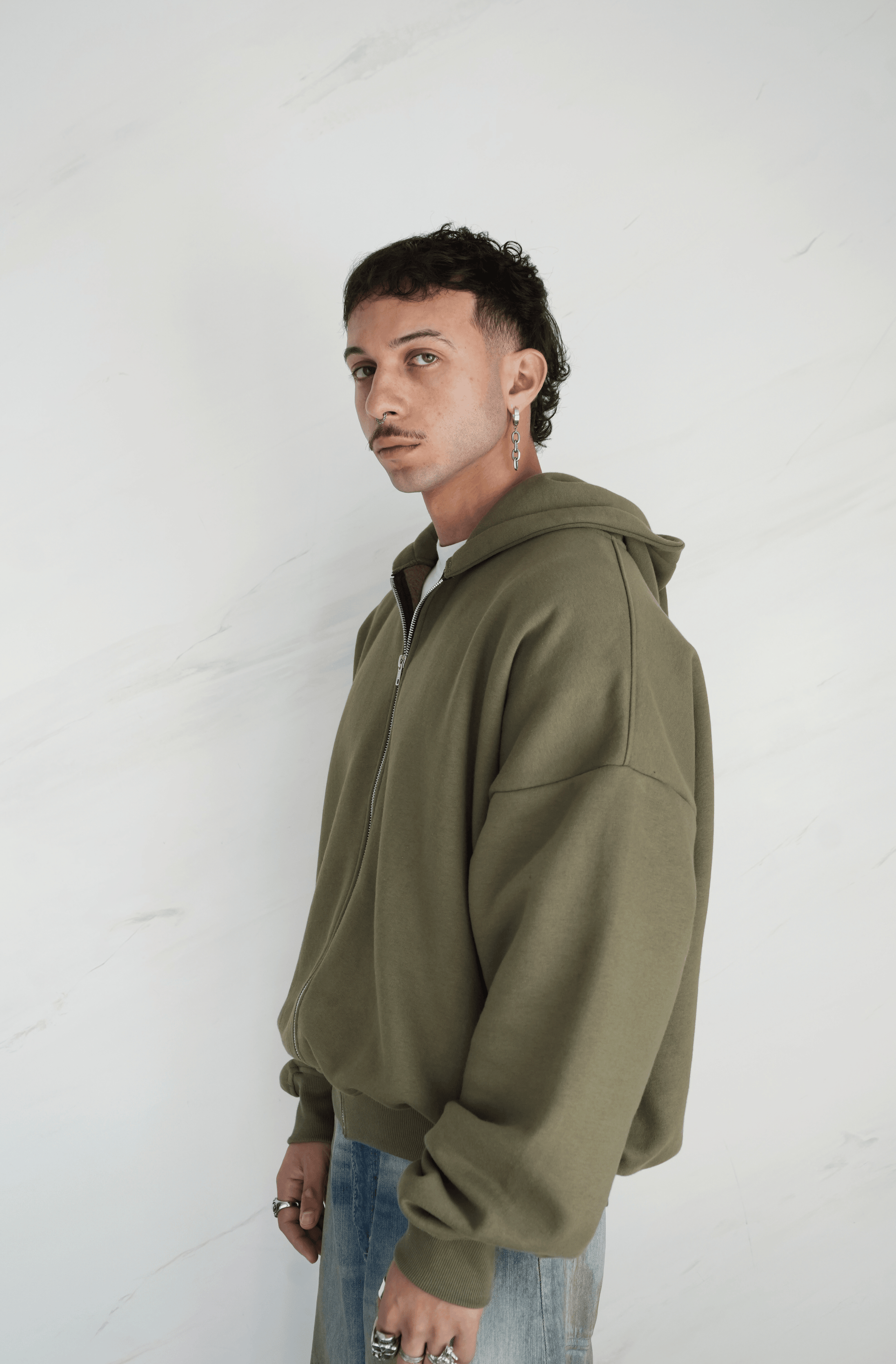 The Zipper in Olive Unisex