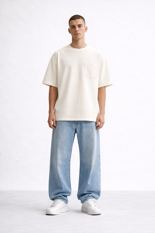 Form Pocket Tee in Cream