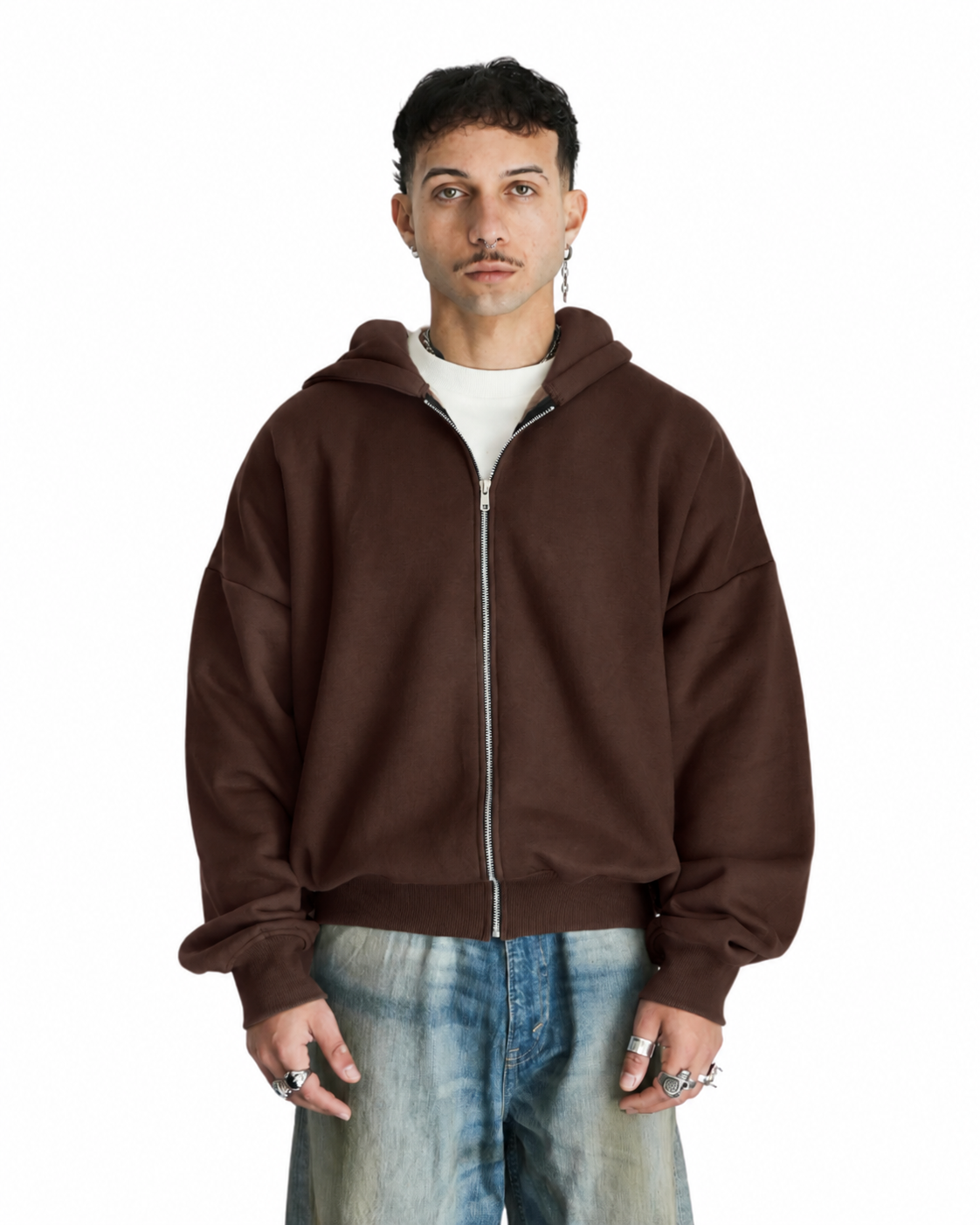 The Zipper in Coffee Brown Unisex