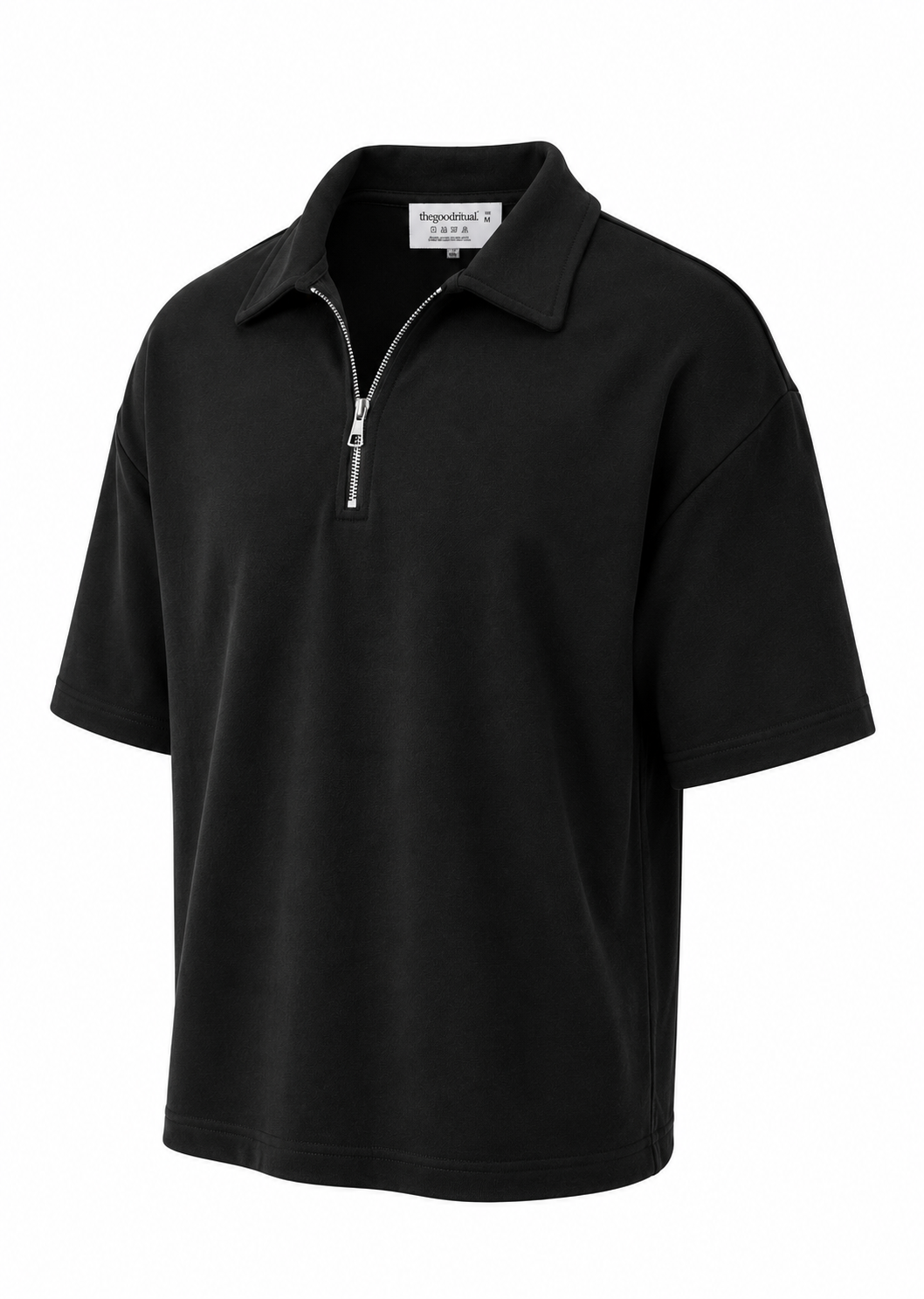 The Half Zip in Black