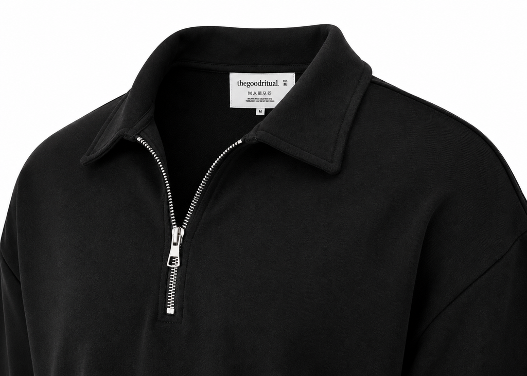The Half Zip in Black