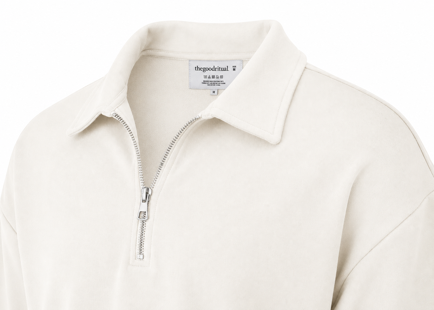 The Half Zip in Off White