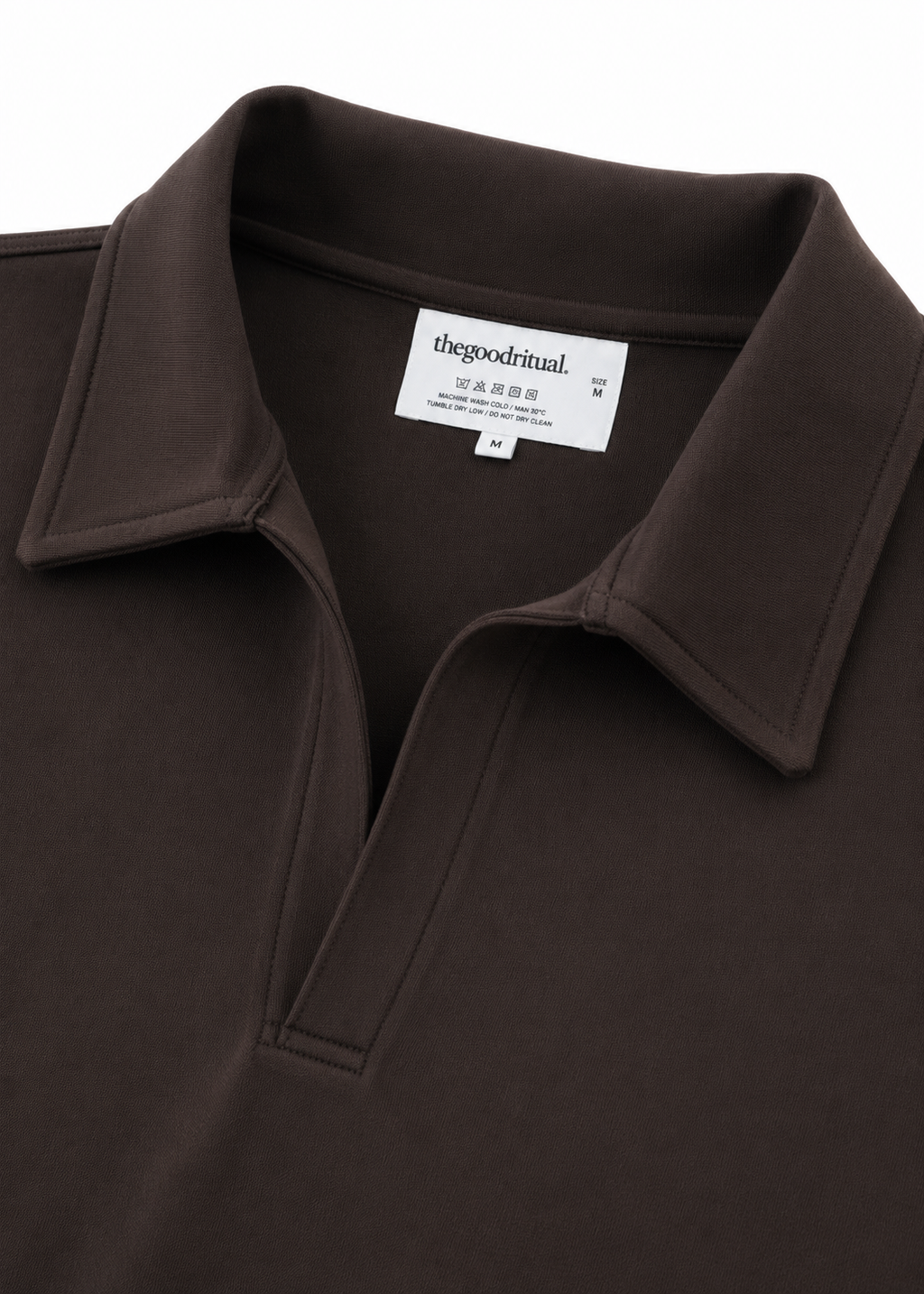 Boxy Collar Polo In Brown