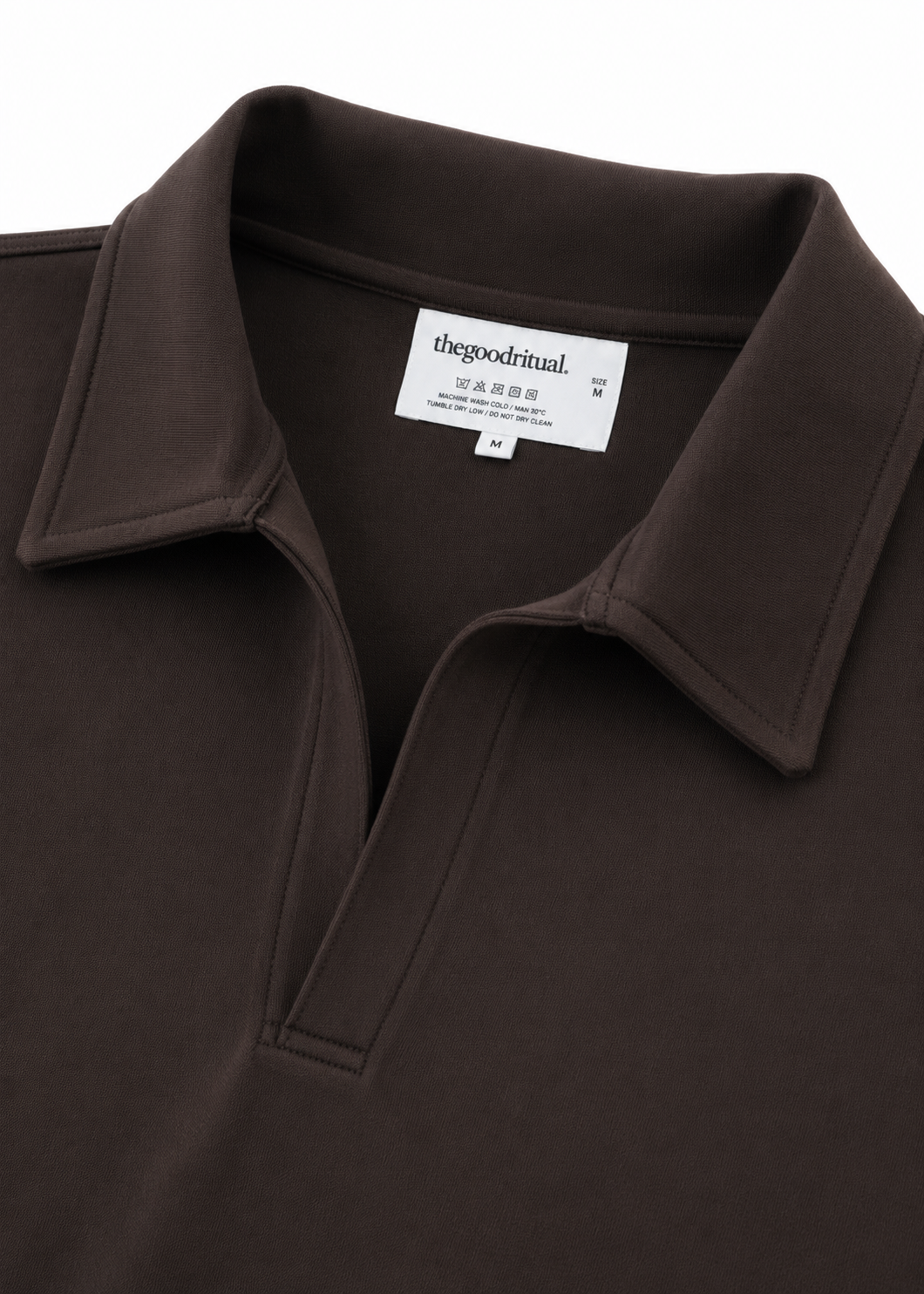 Boxy Collar Polo In Brown