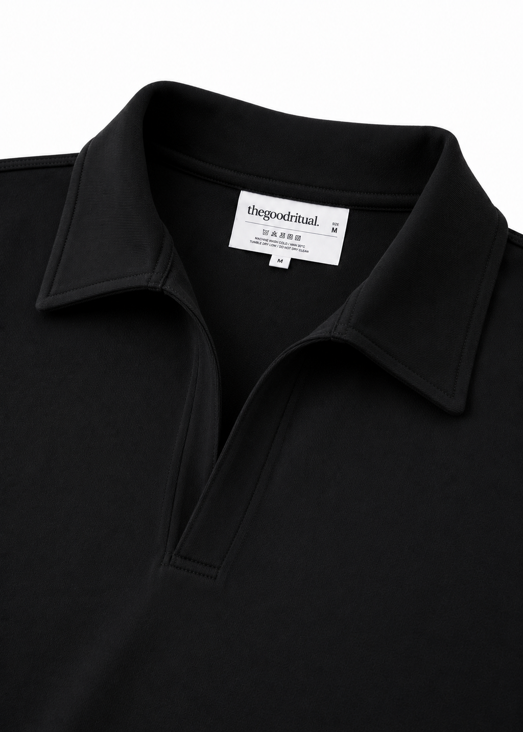 Boxy Collar Polo In Dusty Black