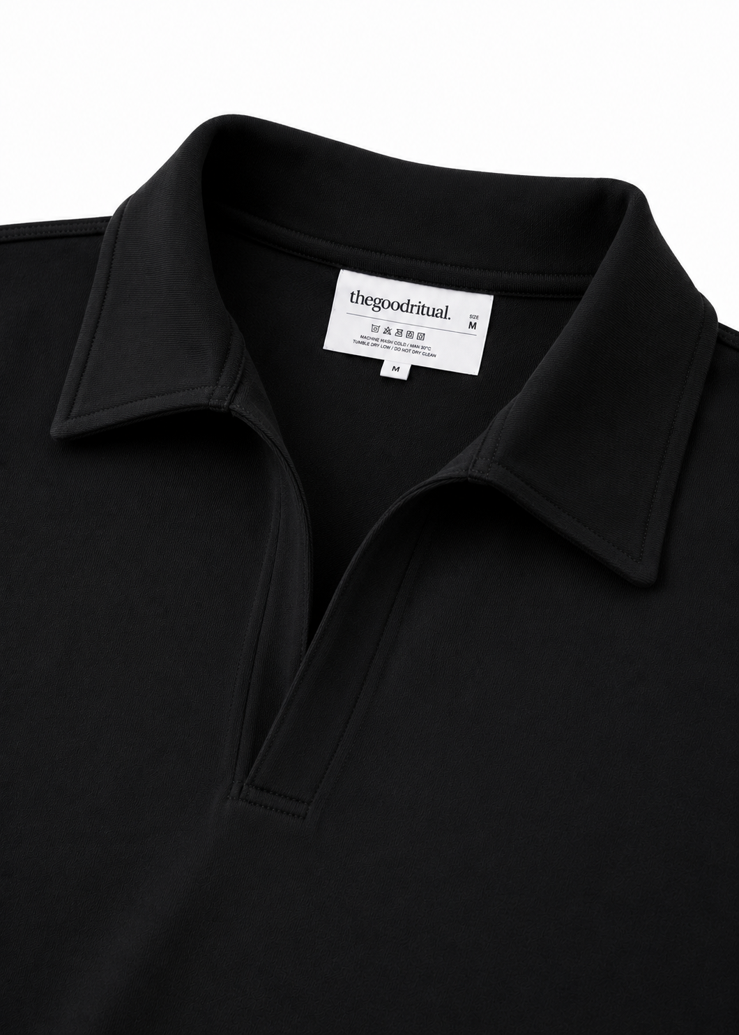 Boxy Collar Polo In Dusty Black