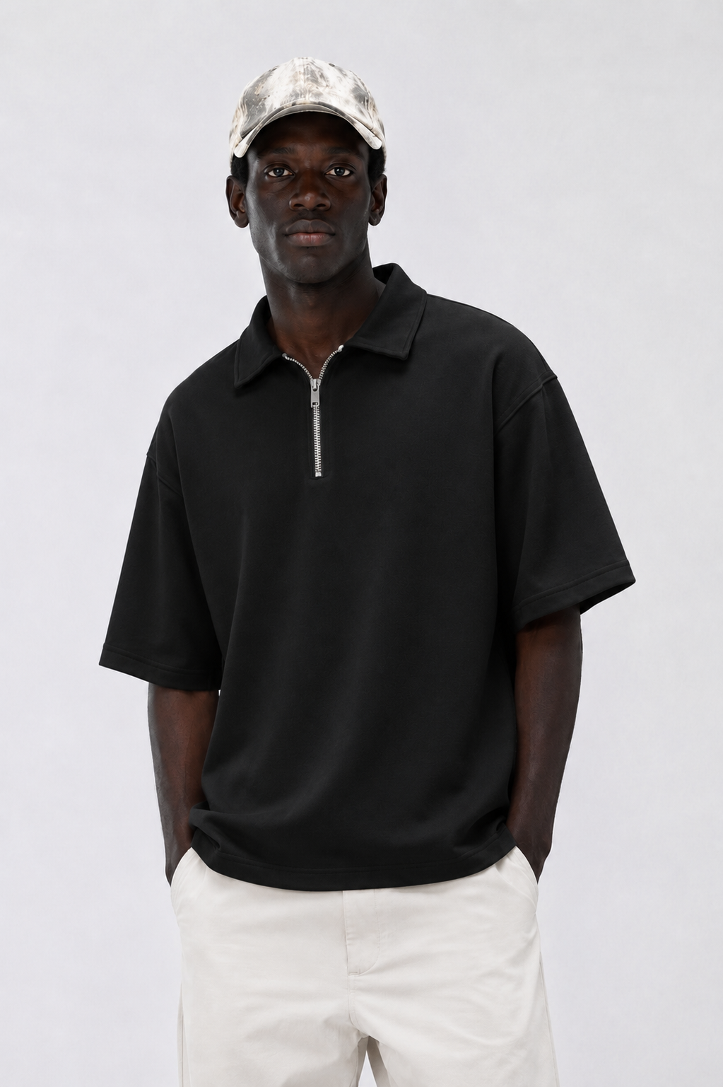 The Half Zip in Black
