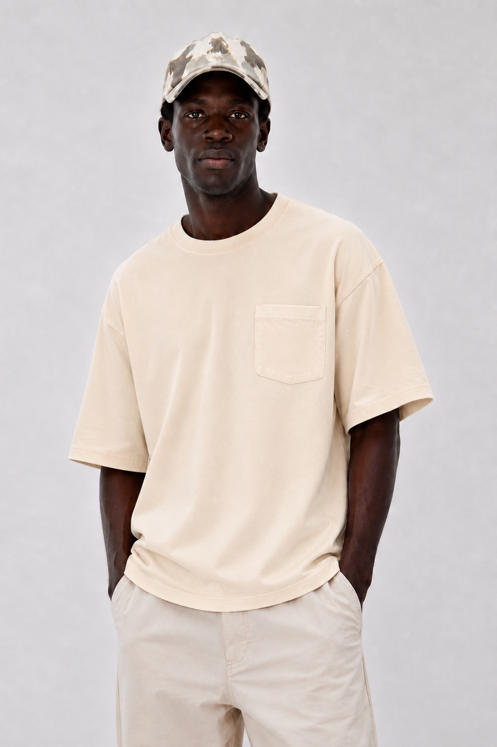 Form Pocket Tee in Cream