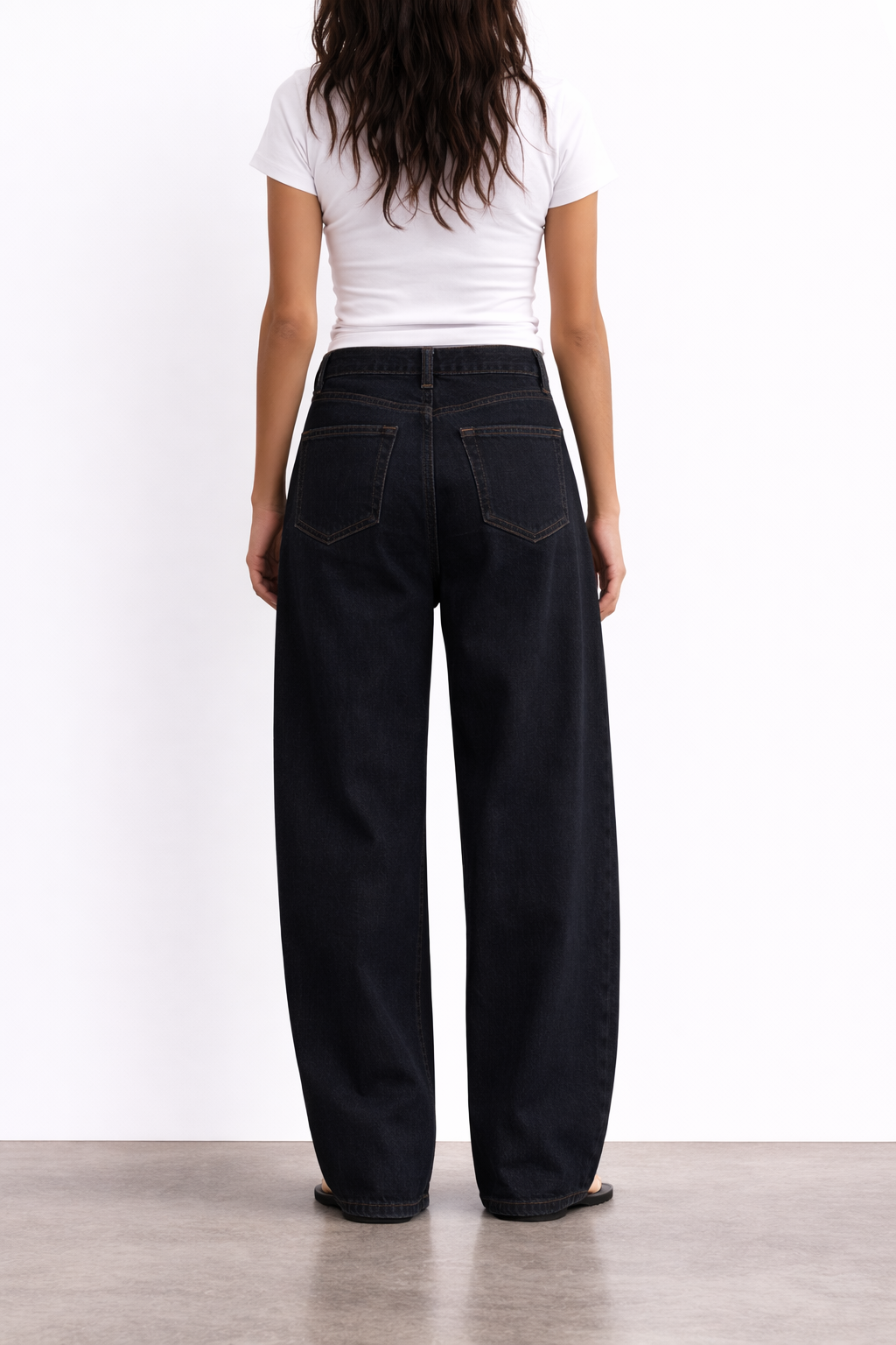 Side-Pleat Wide Leg Denim Raw