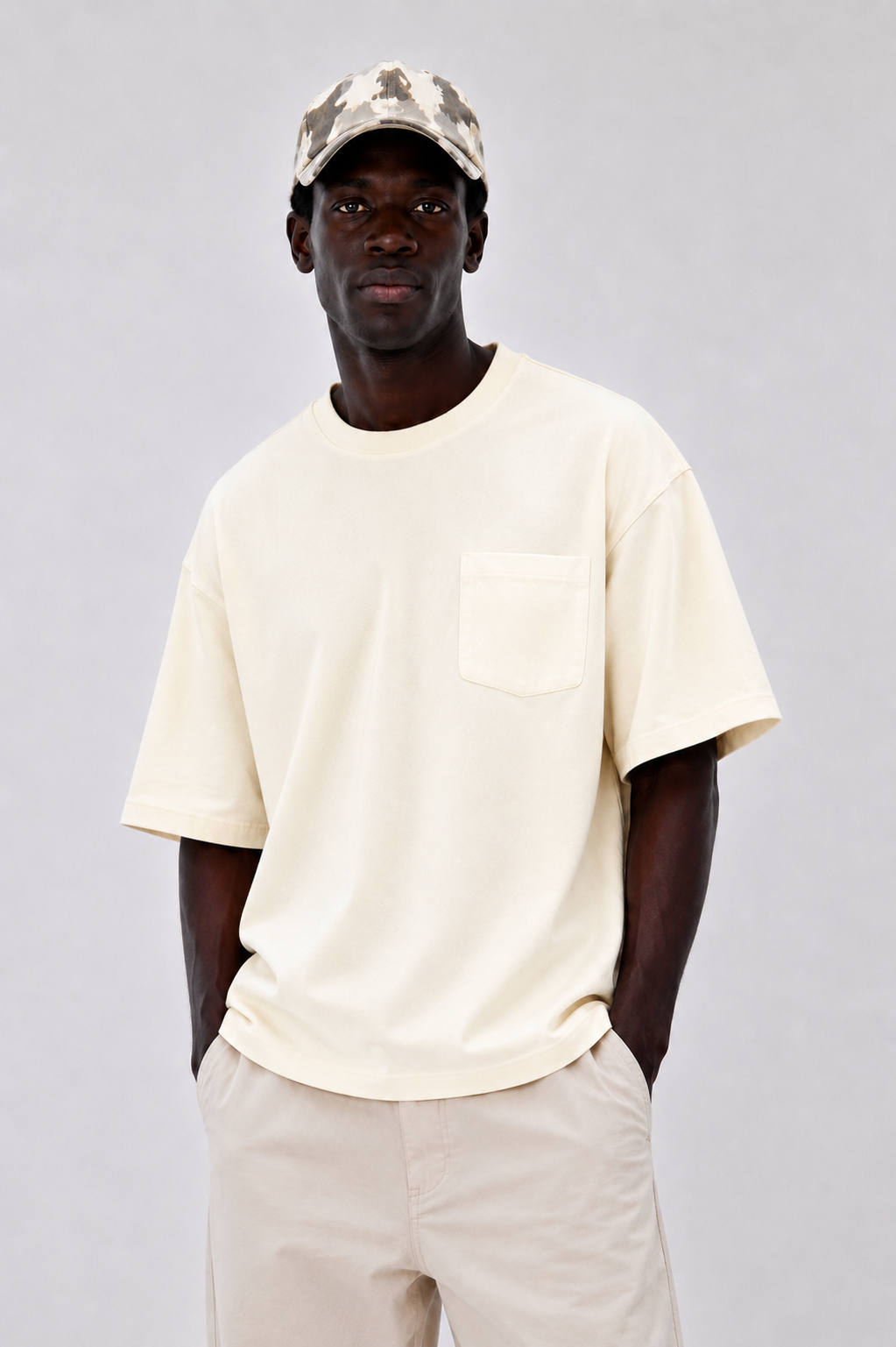 Form Pocket Tee in Cream