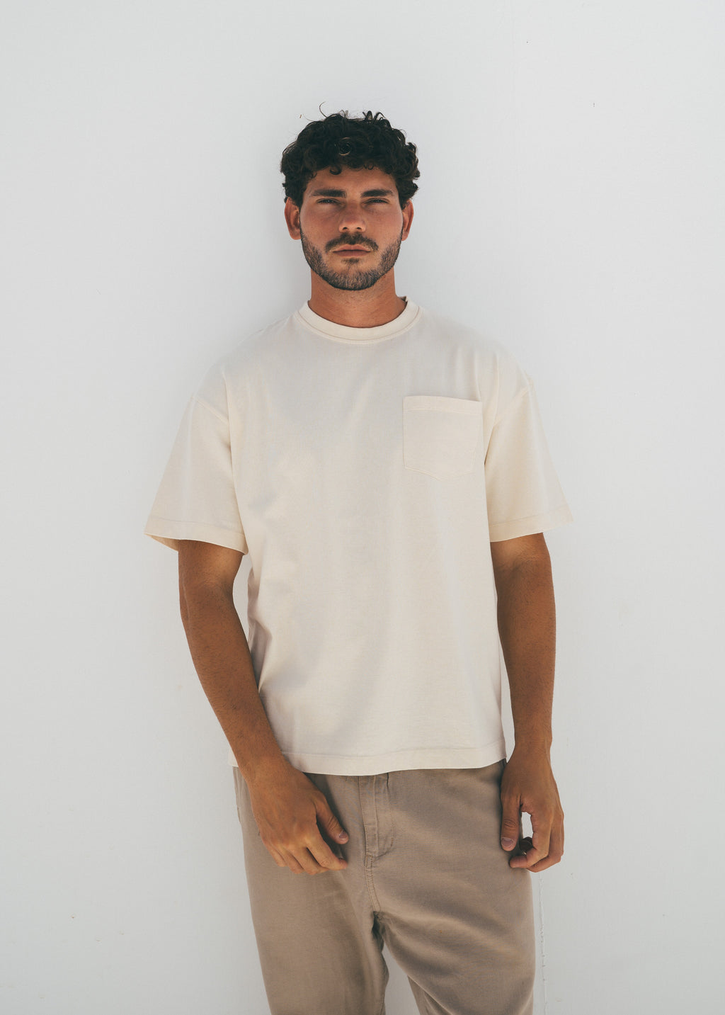 Form Pocket Tee in Cream