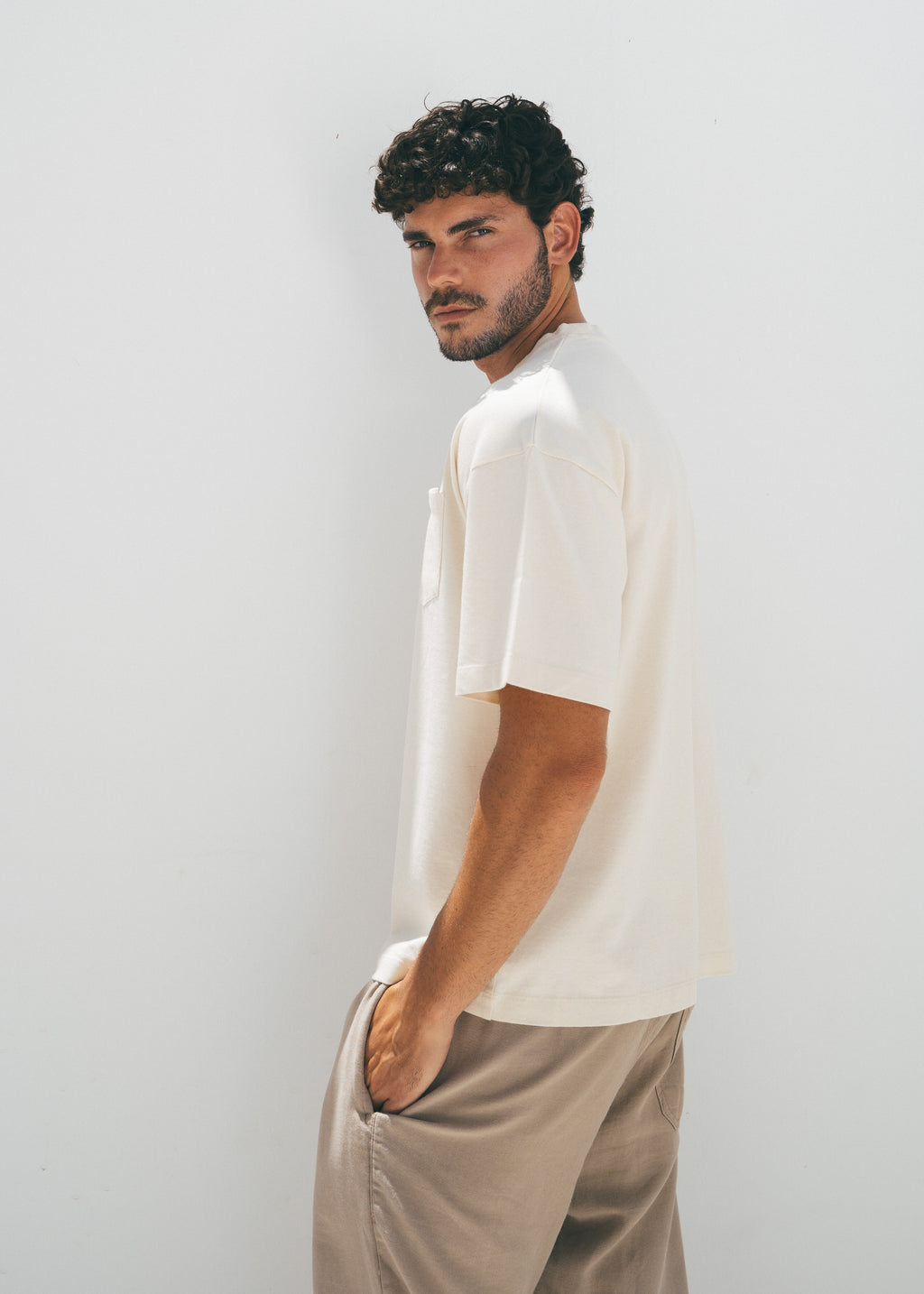 Form Pocket Tee in Cream