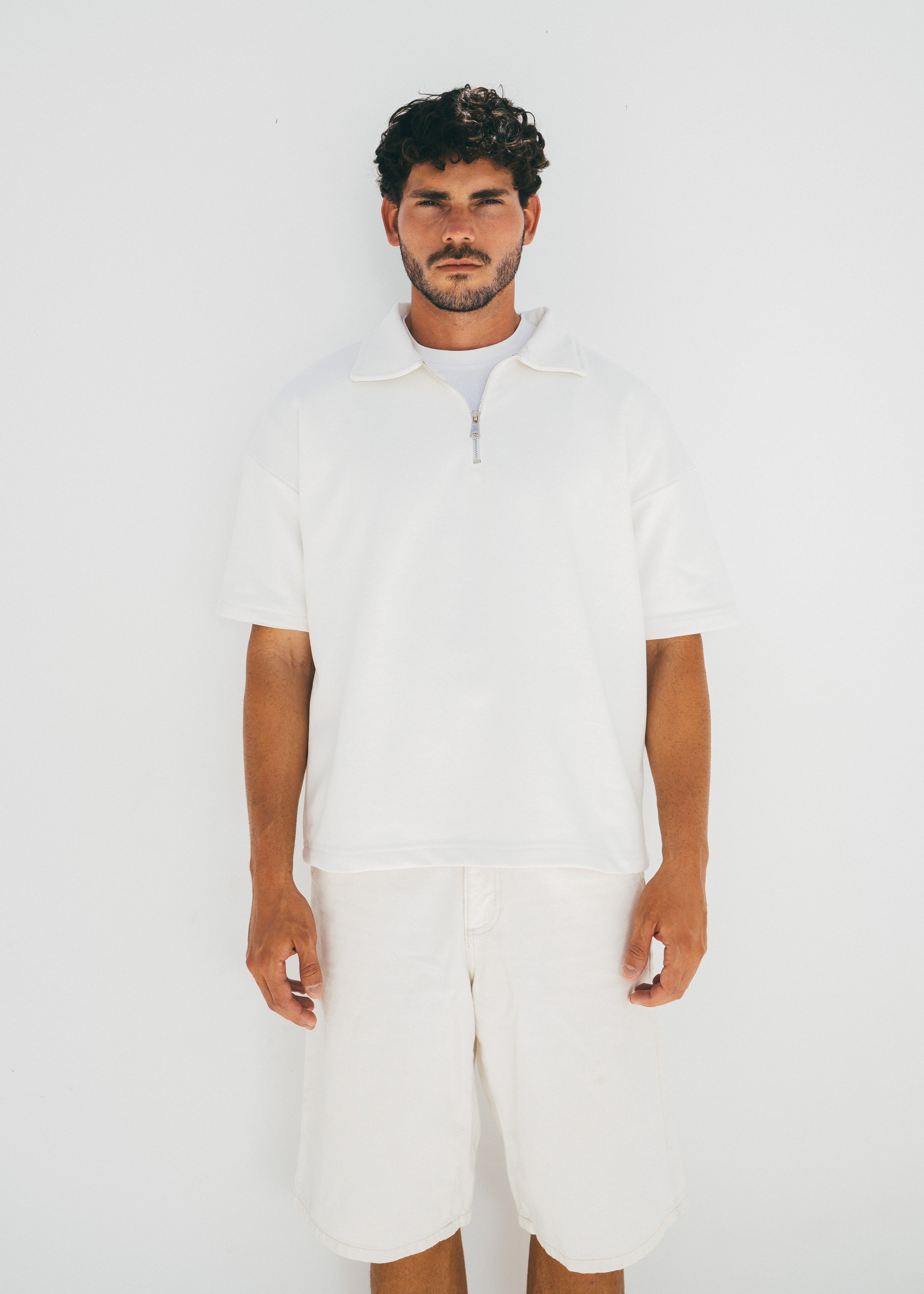 The Half Zip in Off White