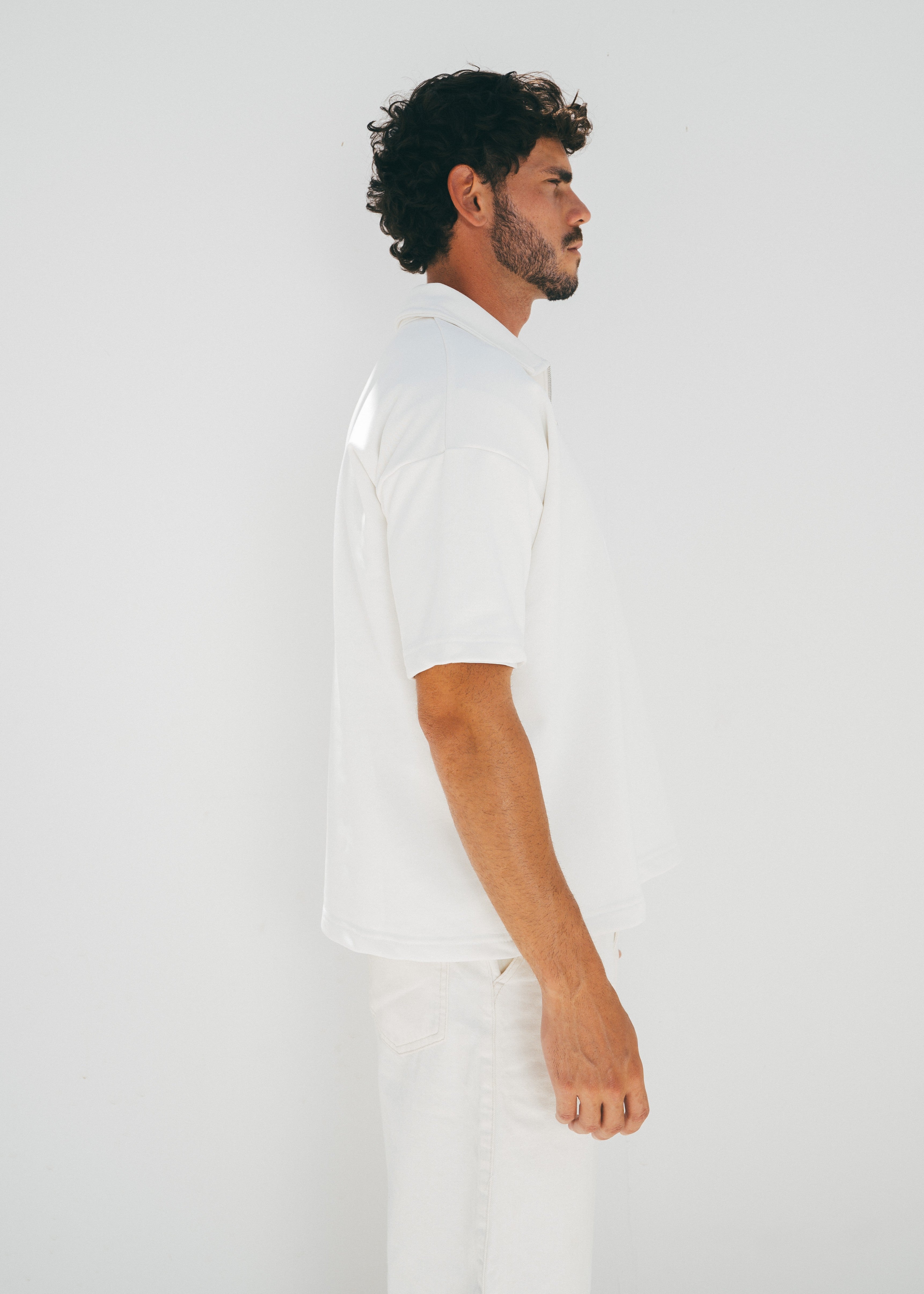The Half Zip in Off White