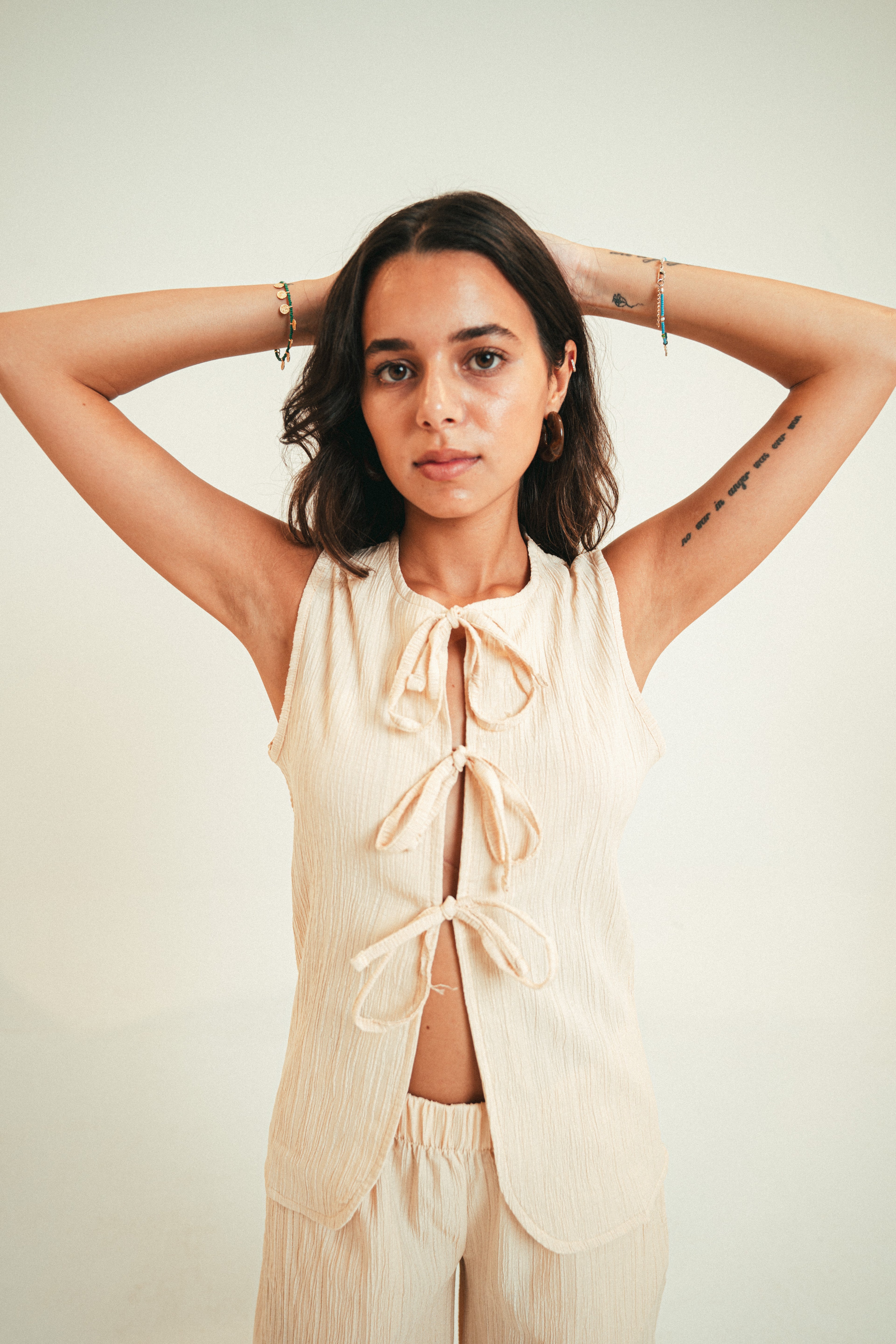 Linen Tie-Up Vest Top
