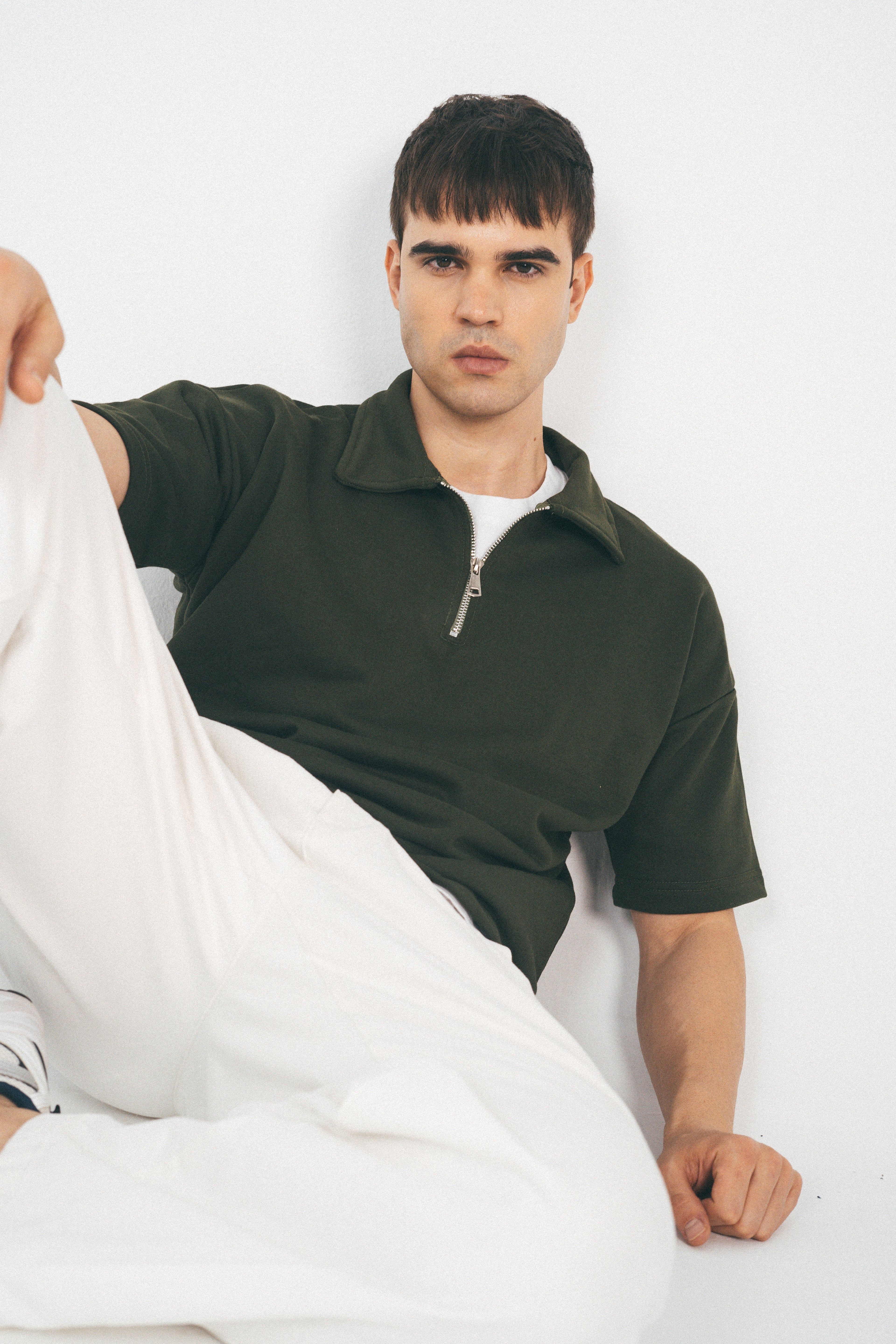 The Half Zip in Olive