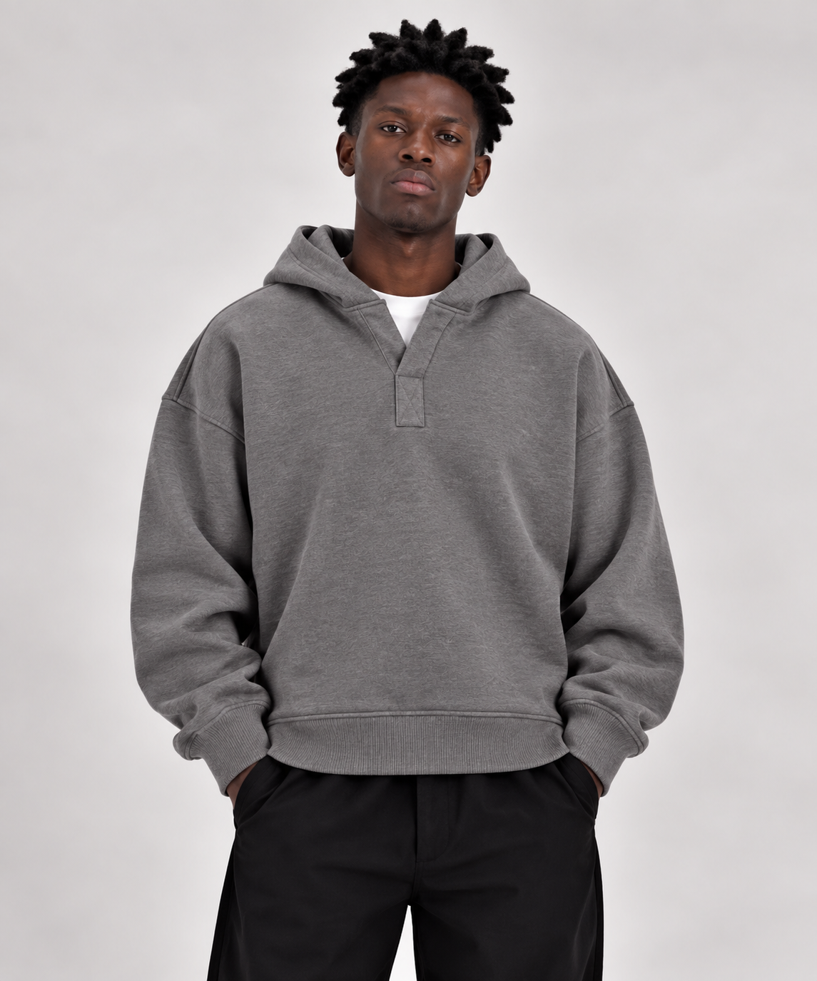 Grey Split Hood Unisex
