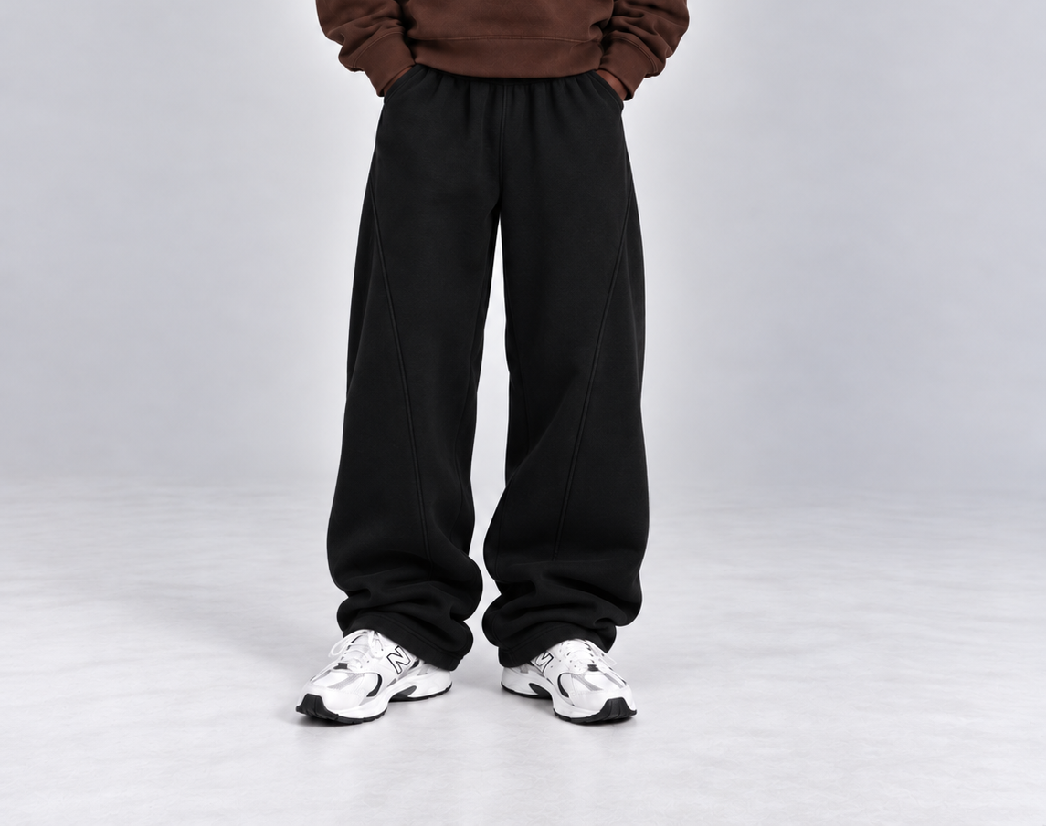 Jet Black Trackpants Unisex