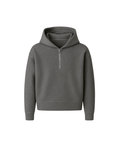 Grey Cropped Half Zip Unisex